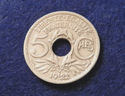 1923 TB Francia 5 Céntimos - Hermosa Moneda Thunderbolt - Ver Fotos Foto 1 de 2