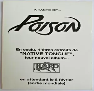 Poison - 4 Tracks France Only Sampler CD "A Taste of...Poison" (Native Tongue) - Picture 1 of 2