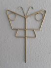 1X New Handmade 12" (30Cm) High Butterfly Feature  Plant Support Rods In Gold.