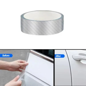 Protector Alféizar Cubierta Antiarañazos Puerta Coche Fibra de Carbono Adhesivo Cuerpo Tira Anti Arañazos - Imagen 1 de 16