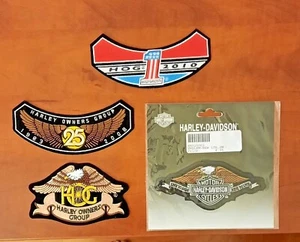 4er Set Harley Davidson Aufnäher HOG, 25 Jahre, rot weiß blau 1 2010, Adler - Bild 1 von 6