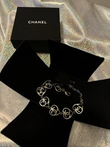 Chanel Heart Large Bracelet CC Gold Plated Bangle Rare ๐ - Picture 1 of 8