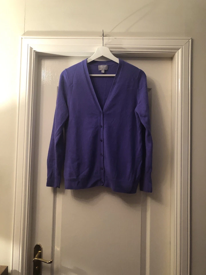 Pure Collection 100% Cashmere Cardigan Lilac Size 14 VGC - Image 1 of 4