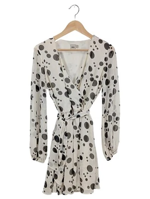 ASOS Vestido cruzado Mujeres Vestido Talla EU 38 blanco puro-negro look casual - Imagen 1 de 4