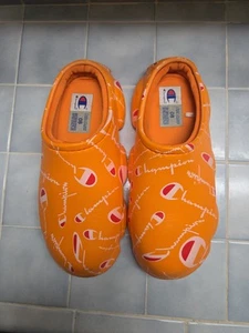 Talla 8 Champion Super Meloso Deformado Sin Cordones Logo Zuecos Zapatos Naranja - Imagen 1 de 5