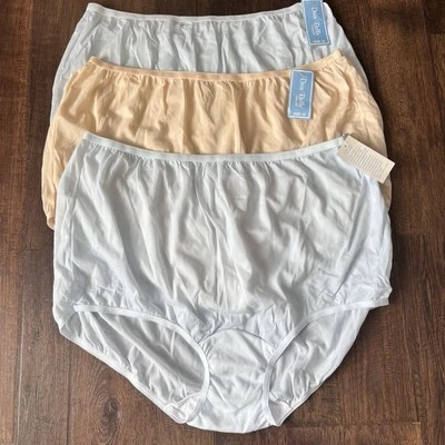 3 Pair VTG Dixie Belle Nylon Size 13 Granny Scalloped Pantie Blue 719 Velrose - Image 1 of 4