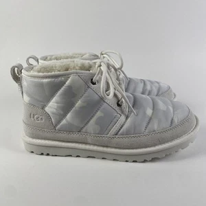 UGG Neumel Peace Camo Mens Boots White Poppy UGGPlush Size 8 Brand New No Tags - Picture 1 of 12