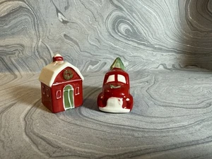 Cracker Barrel Mini rot Weihnachten LKW & Scheune Salz & Pfefferstreuer Set 2025# - Bild 1 von 5