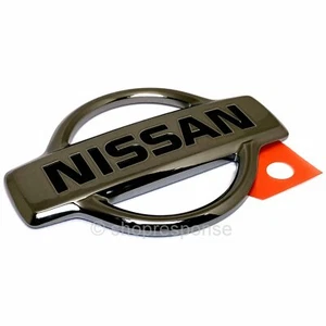 JDM Nissan 98-00 Skyline GTR R34 Rear NISSAN Emblem Black Chrome 84890-AA000 - Picture 1 of 2