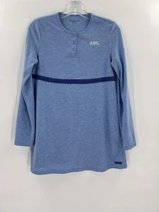 American Girl Nightgown Blue Long Sleeve SIZE XLARGE Three Button Lace Detail - Picture 1 of 7