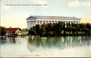 Vintage 1910er Parthemon & Lake Centennial Park Nashville TN Postkarte - Bild 1 von 2