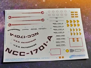STAR TREK CONSTITUTION REFIT USS ENTERPRISE-A Decals for 1/537 Scale Model Kit - Foto 1 di 5