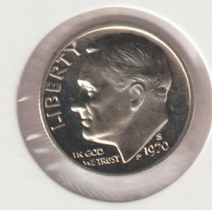 Rare Old US Roosevelt Dime 1970s Gem Mirror Proof Great Mint Collection Coin USA - Picture 1 of 2