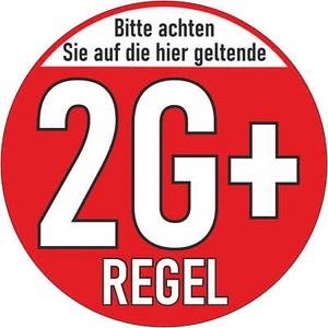 2G+ Aufkleber 2G+ Regel Sticker 10cm zum Eintritt für Geimpfte + Genesene + Test - Bild 1 von 7
