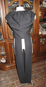 Cosplay Black sleeveless hooded floor length poplin 2 tabard vest & sash costume - Picture 1 of 6