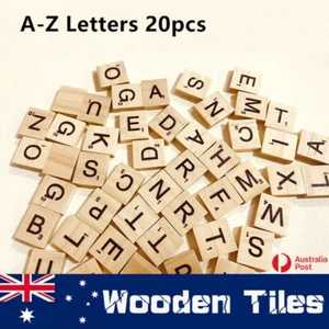 20x A-Z Letters Alphabet Wooden Scrabble Tiles Black Letters &Numbers For Crafts - Picture 1 of 12