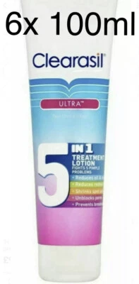 6 loción de tratamiento Clearasil Ultra 5 en 1 100 ml para 5 problemas de granos multiacción Foto 1 de 3