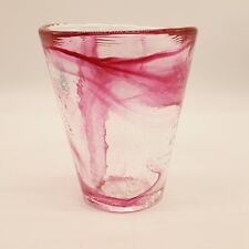 Kosta Boda Pink Swirl Mine Tumbler, Ulrica Hydman-Vallien, UHV Art Glass Sweden