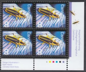 Canada - #2409 Beneficial Insects - Margined Leatherwing Plate Block - MNH - Picture 1 of 1