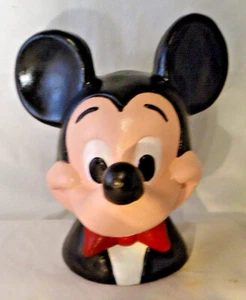 VINTAGE DISNEY MICKEY MOUSE HEAD CHALKWARE COIN BANK 10" TALL - Picture 1 of 6