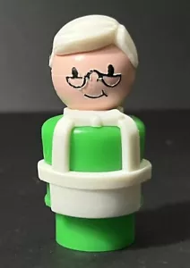 Vintage Fisher Price Little Mrs. Hooper Sesame Street Green White Hair & Apron - Picture 1 of 5