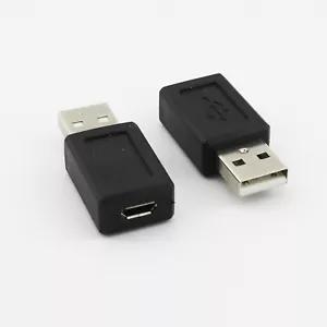 1pc USB 2.0 Type A Male to Micro USB B 5 Pin Female Jack Adapter Converter Black - Picture 1 of 7