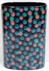 Vintage Bizzirri Mara Design Italy Black Vase Colored Circles Dots MCM Ceramic