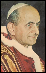 Papst Paul VI., Vatikanstadt Stempel 1964, Chrom Postkarte - Bild 1 von 2