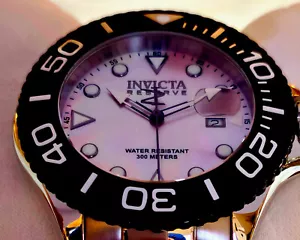 INVICTA RESERVE SWISS GRAND DIVER RARE PINK MOP DIAL (STUNNING) 300 METERS W/R - Picture 1 of 23