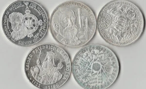 Fünf 10 DM Gedenkmünzen 1992 D, 1989 G, 1988 F, 1990 F, 1987 G, vorzüglich - Bild 1 von 2