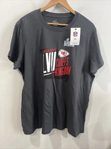 Nike T-shirt Size XXL Super Bowl LVII Kansas City Chiefs Kingdom Grey Graphic - Picture 1 of 3