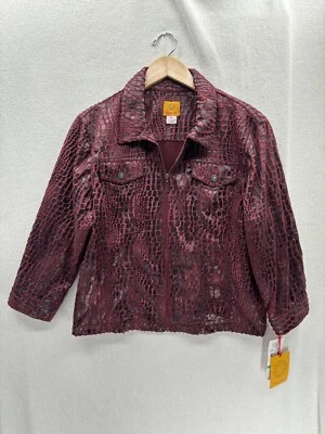 NWT Ruby Rd. Women's Red Full Zip Textured $64 Full Zip Jacket Size-16 - Image 1 of 4