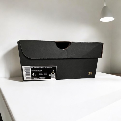 SCATOLA VUOTA SCARPE Air Jordan Legacy 312 Low GS ragazzo ragazzo nero bianco oro taglia 4