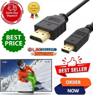 AMAZON KINDLE FIRE HD MICRO USB TO HDMI CABLE CONNECT TO TV HDTV 3D 1080P - UK - Image 1 of 4