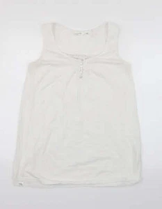 Lazy Jacks Womens White 100% Cotton Basic Tank Size 12 Crew Neck - Picture 1 of 12