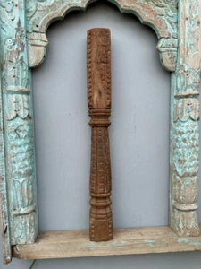 1800's Old Ancient Wooden Hand Crafted Pillar Hanger Bracket Panel - Picture 1 of 7
