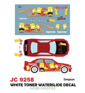 JC-9258 White Toner Waterslide Decal SIMP For Custom 1:64 Hot Wheels - Picture 1 of 6