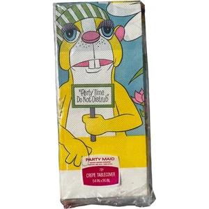 Vintage 1971 Party Maid American Greetings Broadcasting Paper Tablecloth 54 X 96 - Picture 1 of 5