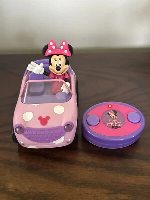 Jada Toys Disney Junior MINNIE MOUSE Roadster W/ Remote Control TESTED Works! - Image 1 of 4