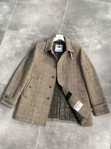 Men's CAMPLIN x HARRIS TWEED Tweed Hunting Shooting Jacket Trench Coat EU 52 L - Picture 1 of 24