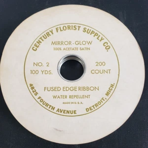 NOS Century Florist Supply Mirror-Glow No 2 100 Yards Fused Edge Ribbon Acetate - Picture 1 of 5