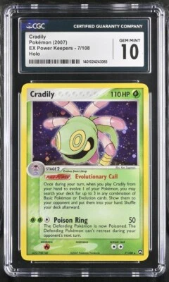 CGC 10 CRADILY 7 EX POWER KEEPERS HOLO POKEMON 2007 GEM MINT - Image 1 of 2