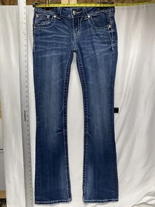 Miss Me Regular Blue Jeans sz 27 x 33 Inseam Embelished - Picture 1 of 5