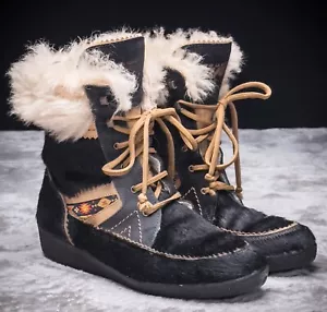 La Scarpa Dival Elisa Vintage Apres Ski Fur Boots Womens Size EU 41 US 10 - Picture 1 of 21