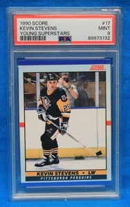 1990 SCORE # 17 Kevin Stevens RC PSA 9 MINT # 89973132 YOUNG SUPERSTARS !!! - Picture 1 of 2
