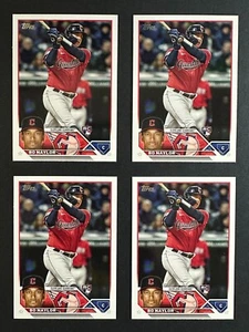 Lote de 4 tarjetas de novato de radiocontrol Bo Naylor 2023 Topps serie 2 de Cleveland Guardians - Imagen 1 de 2