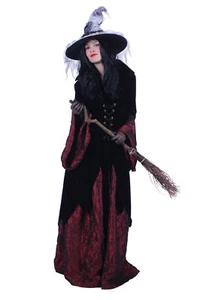 Kleid Hexe Halowina schwarz-rot Kostüm Damen Karneval Halloween Fasching - Bild 1 von 1