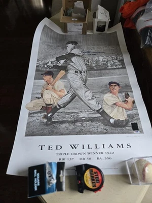 Ted Williams Autographed 1942 Triple Crown 23 x35" Poster PSA - Image 1 of 4