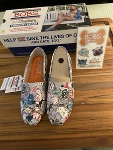 BOBS by Skechers Plush 2Gether Again Women’s Dog Print Ballet Flats Shoe Size 6 - Picture 1 of 8