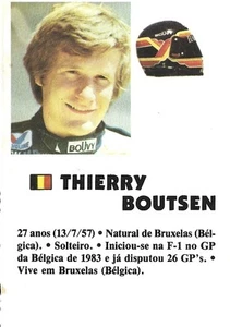 ⭕VTG Formula 1 THIERRY BOUTSEN pocket calendar 1985 F1 pilot - Picture 1 of 2